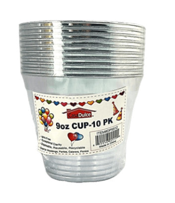 DP5512 - Silver Rim Cup 10pk - 9oz