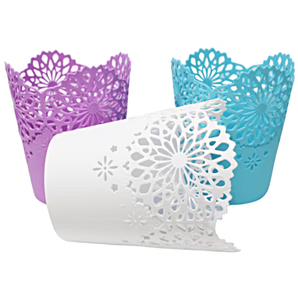 20220 - Basket With Flower Design- Assorted