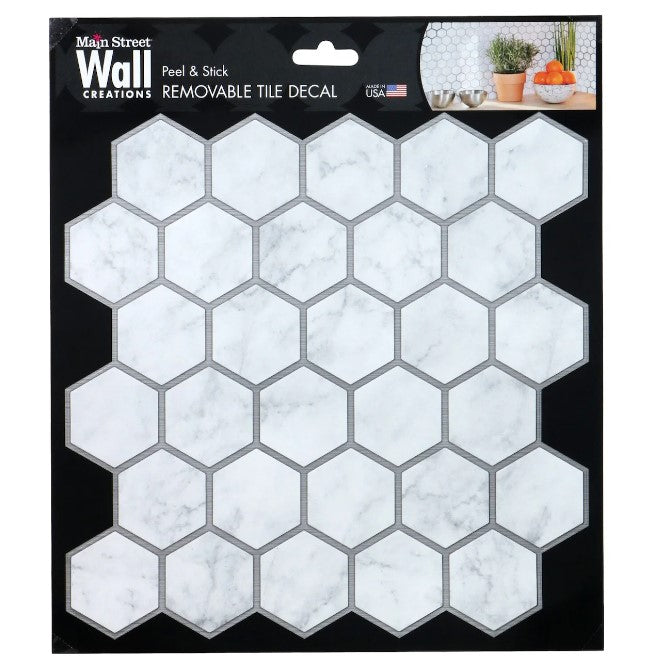 327240 - Marble Silver Hexagon Tile 8.5"x9.75"