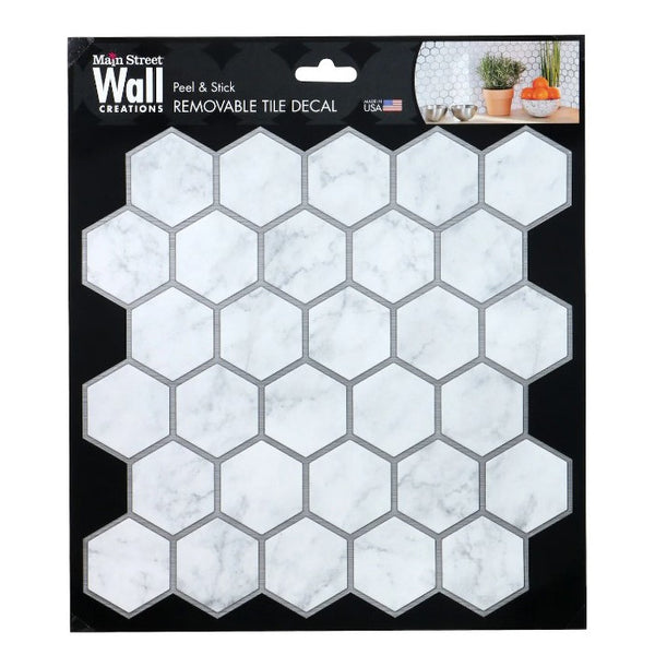 327240 - Marble Silver Hexagon Tile 8.5"x9.75"