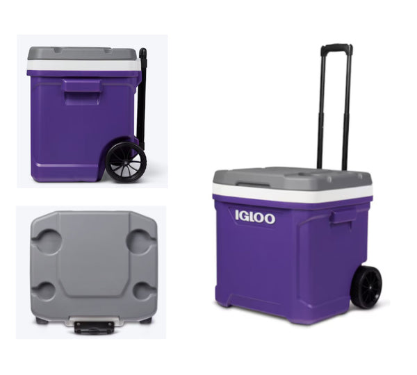 34714 - 60 Qt Wheeled Cooler-Purple By Igloo