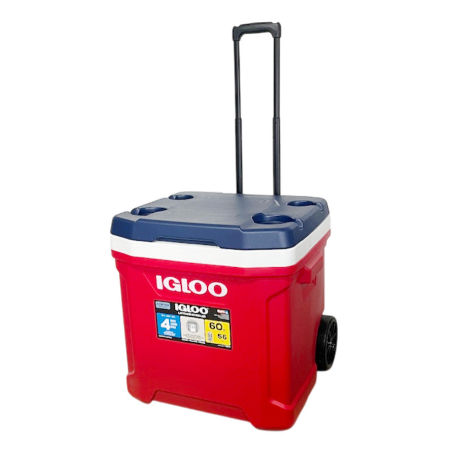 35088 - Igloo Wheeled Cooler- 60 Qt Blue Red