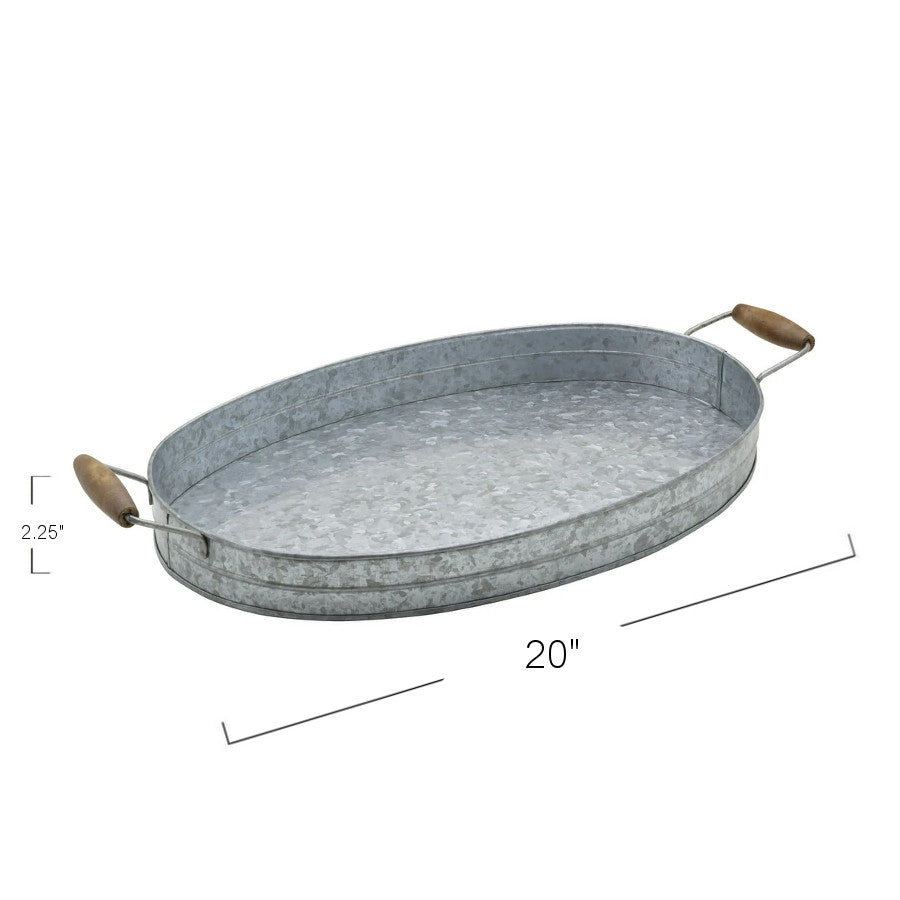 5265527 - 20In. Oval Tray Wdn Hndl By Towle Living