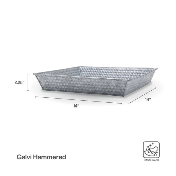 5296876 - 14In. Square Galv. Tray By Towle Living