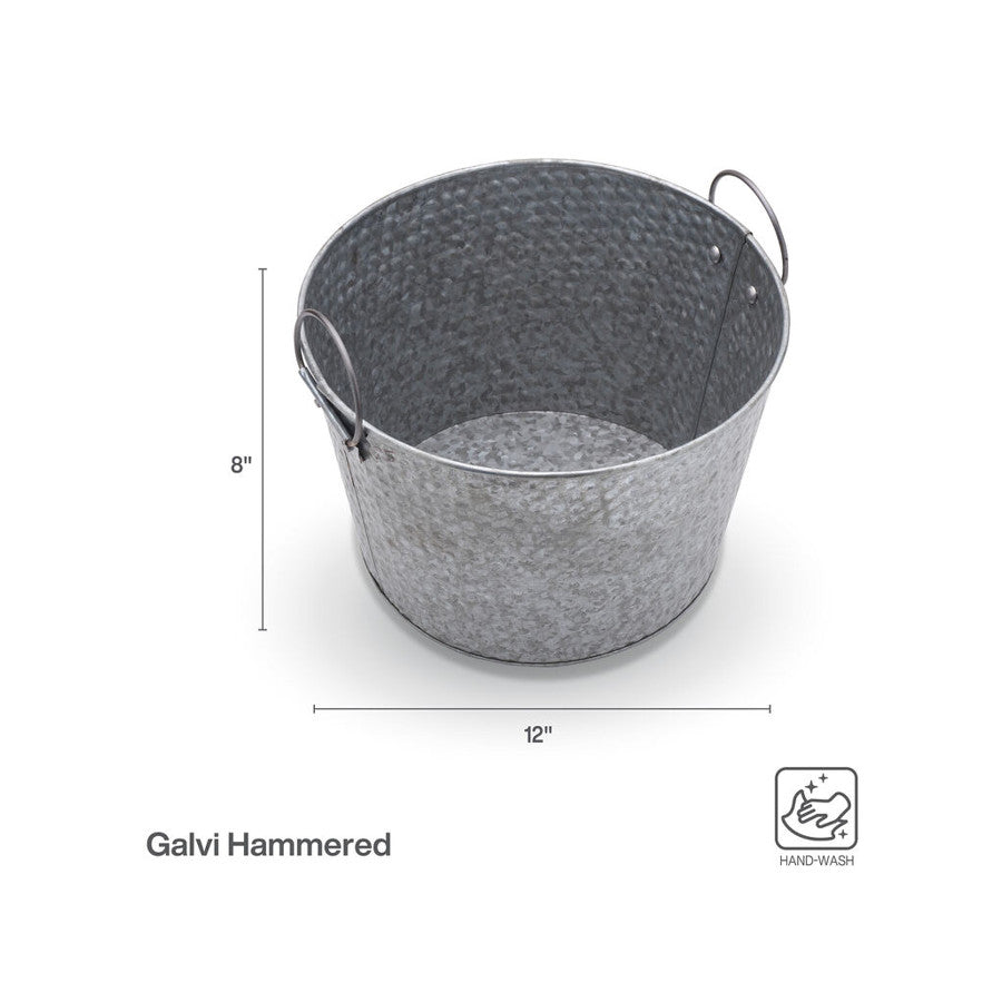5302702 - 12In. Hammered Galv. Bucket By Twle Lvng