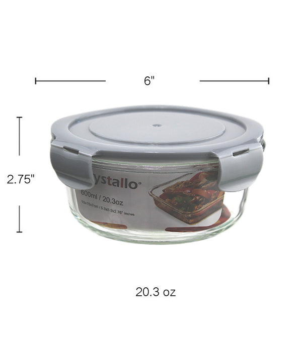 BW1064 - Round Food Storage-Grey 600 Ml