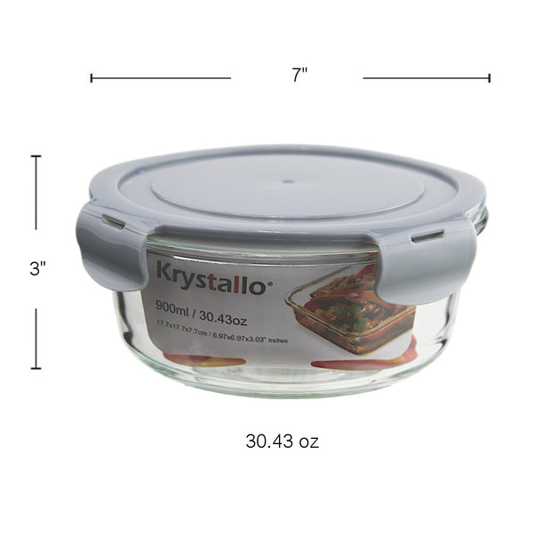 BW1065 - Round Food Storage-Grey 900 Ml