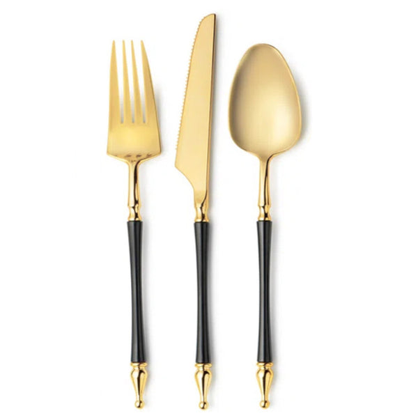 DP375 - Assorted Silverware-24 Pc Black Gold