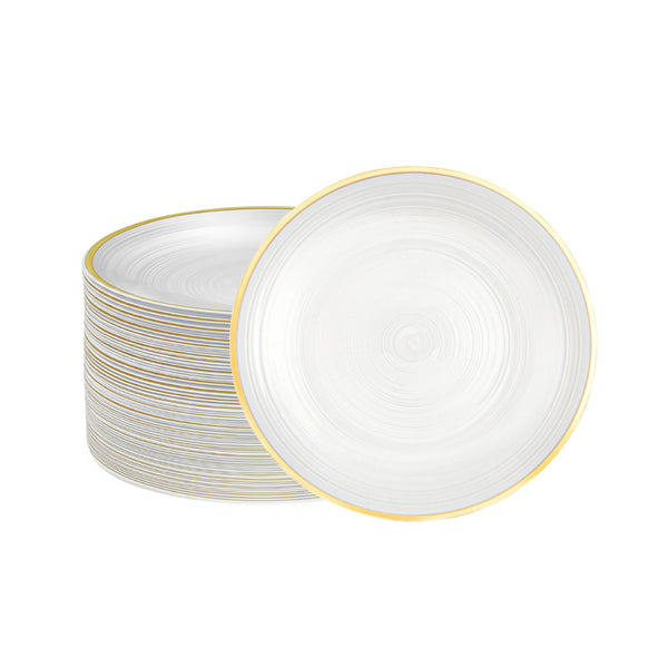 DP390 - Clear Plate Gold Rim-40pc Set-7in