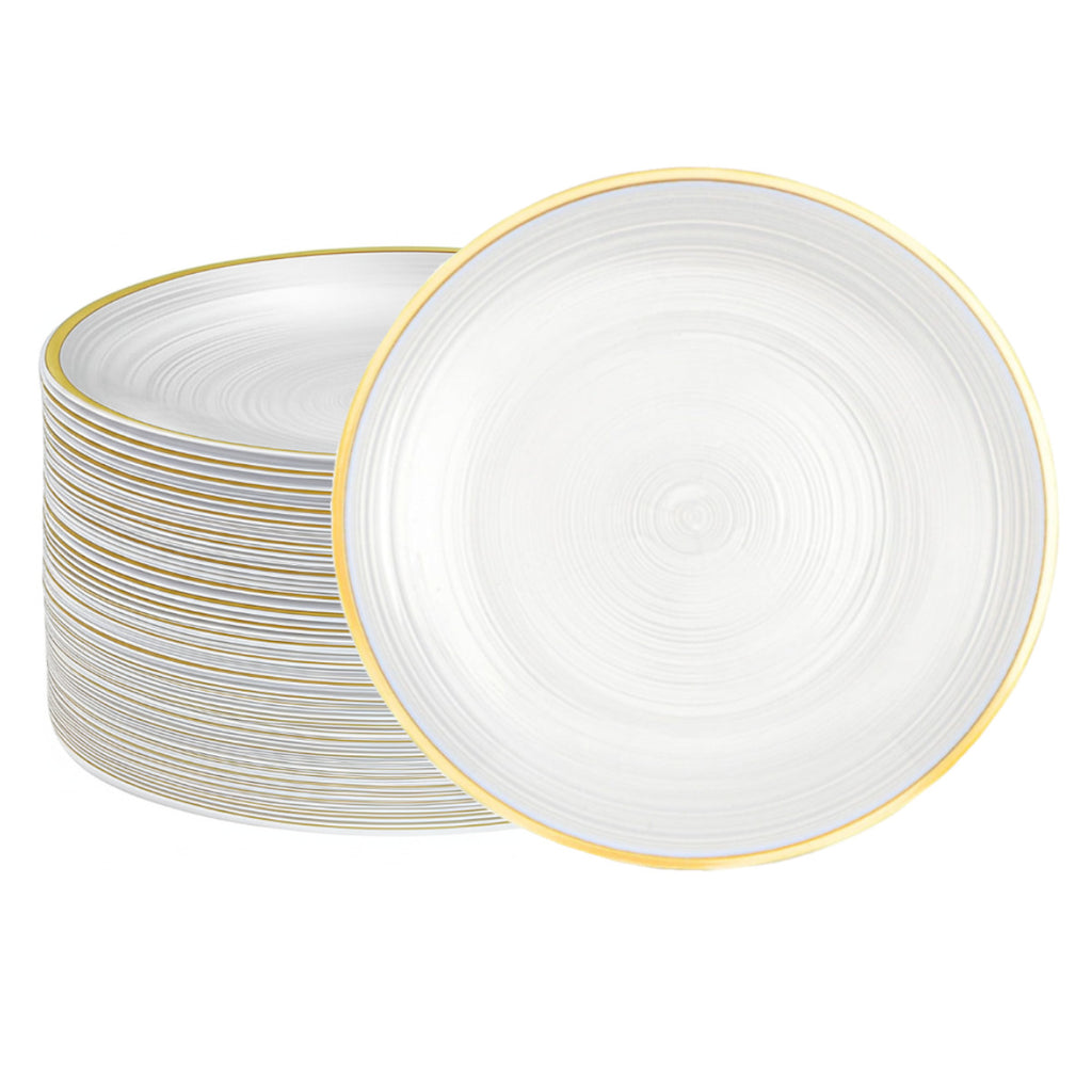 DP393 - Clear Plate Gold Rim-40pc Set-10in