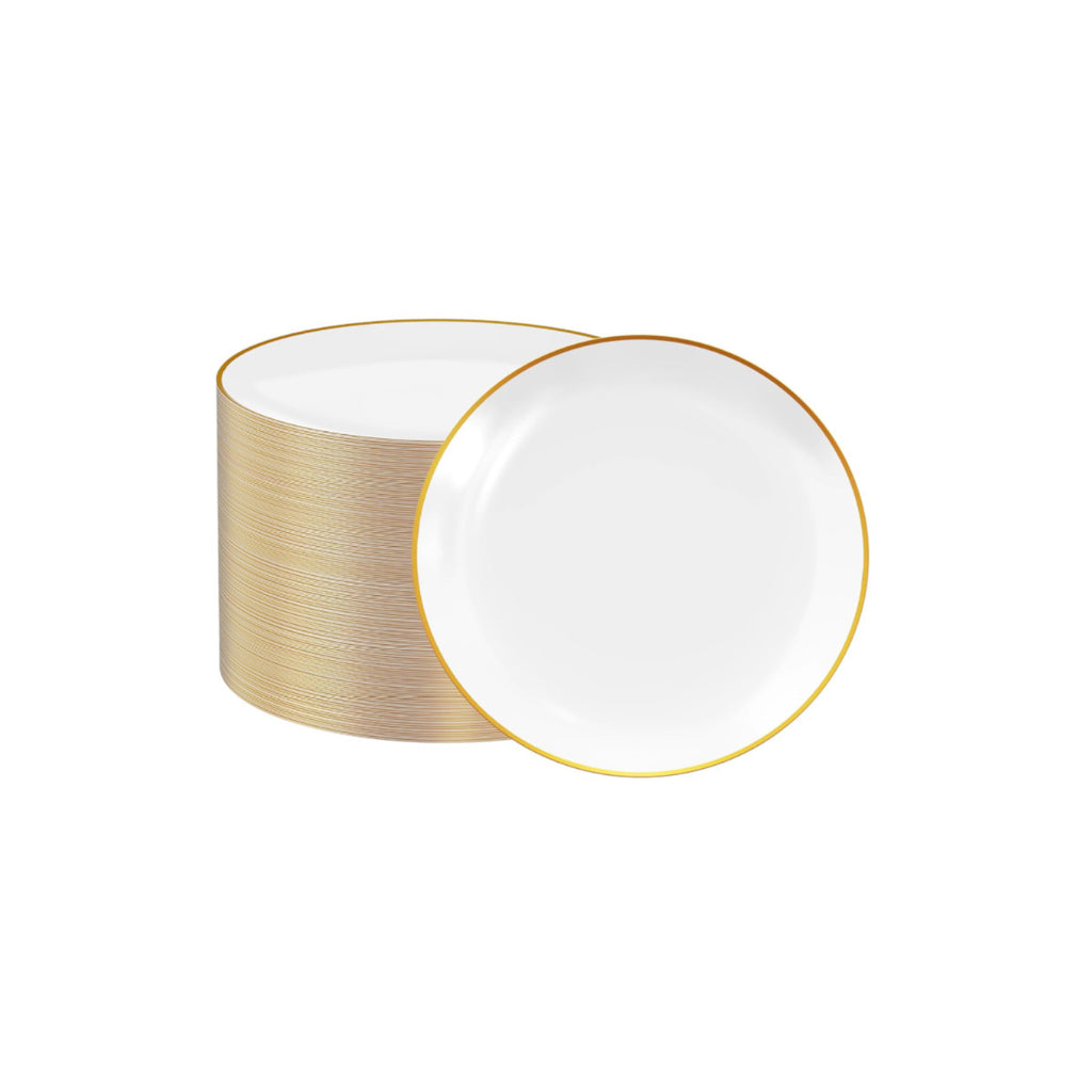 DP408 - White Plate Gold Rim 6.3 In-40 Pc Set