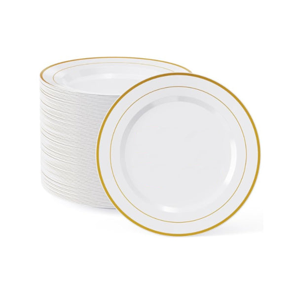 DP5269 - Dinner Plate 50pk-Gold Band-10.25in
