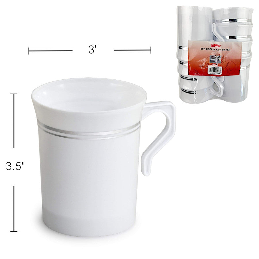 DP526 - Coffee Cup- 8 Pc Silver