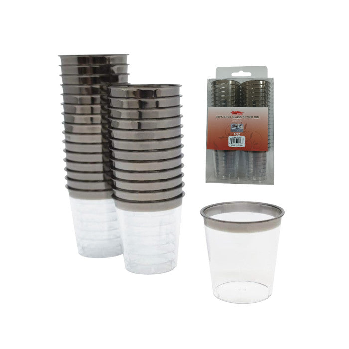 DP527 - Shot Glass 1Oz Silver Rim-36 Pc