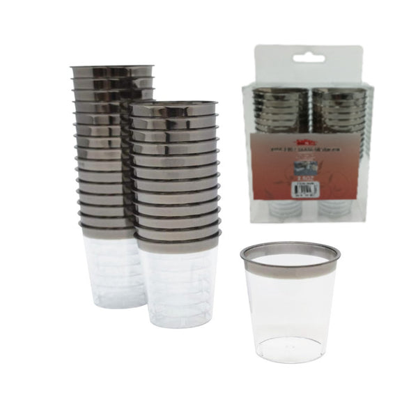 DP528 - Shot Glass 2.5Oz Silver Rim-24 Pc