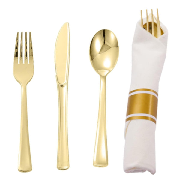 DP5373 - Prerolled Cutlery-10 pc Set Gold