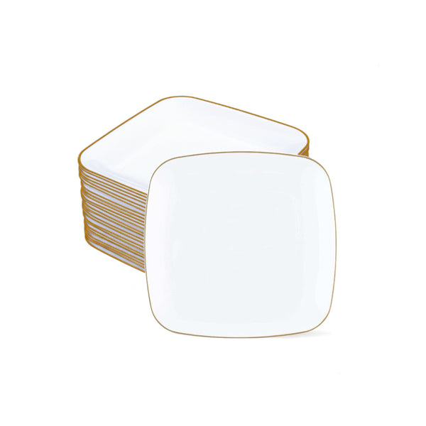 DP5487 - White Deco Square Plate-12pk-7.25in