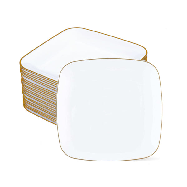 DP5488 - White Deco Square Plate-12pk-8.5in
