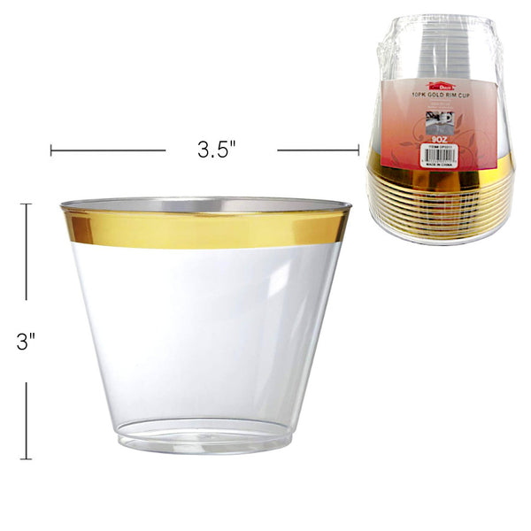 DP5511 - Gold Rim Cup 10 Pk-9 Oz