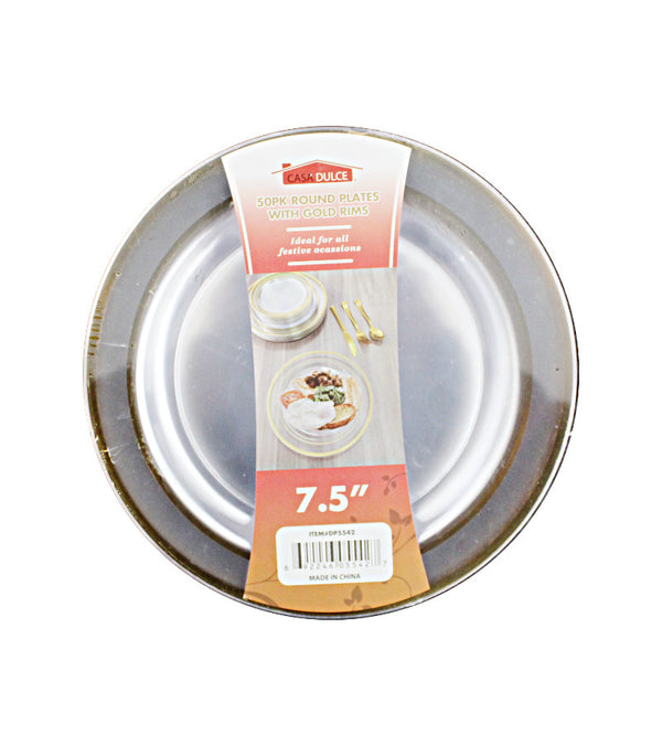 DP5542 - Salad Plate 50Pk - Clear Gold Rim