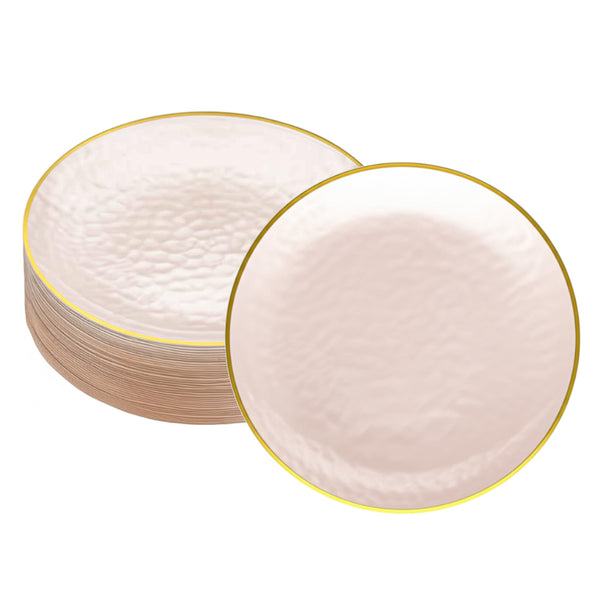 DP5561 - Dinner Plate-40pk-Clear Pink Gold-10in