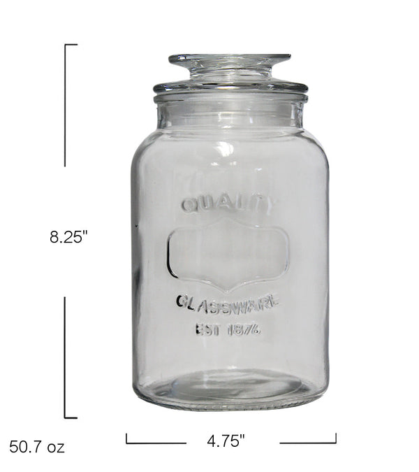 GJ470 - Glass Jar Glass Top-1.5 Liter