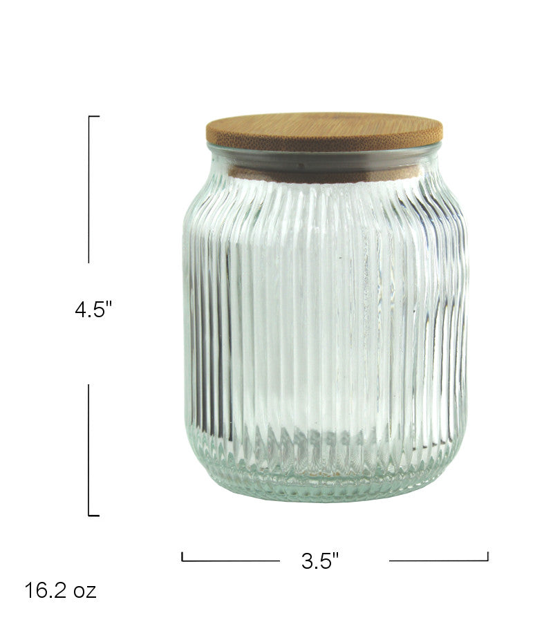 GJ472 - Glass Jar Bamboo Top-480 Ml