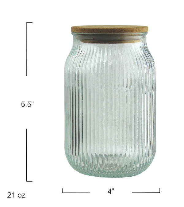 GJ473 - Glass Jar Bamboo Top-620 Ml