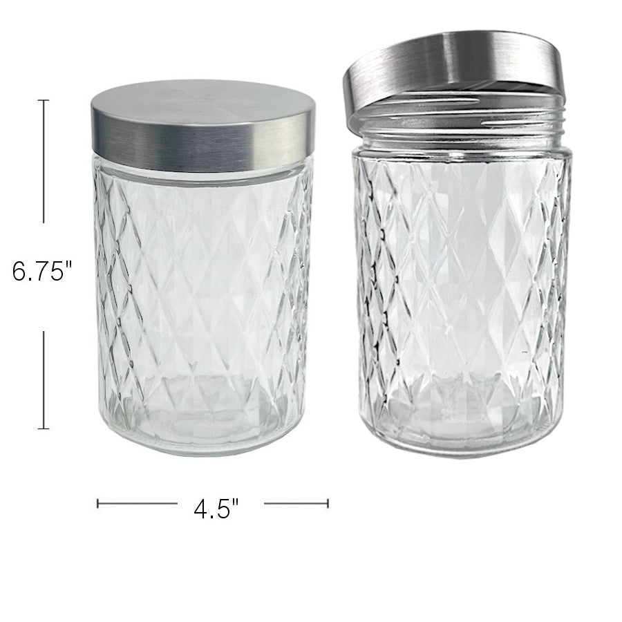 GJ548 - Glass Jar With Stainless Steel Top 1100Ml