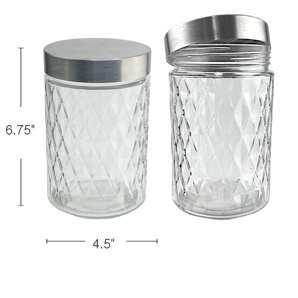 GJ548 - Glass Jar With Stainless Steel Top 1100Ml