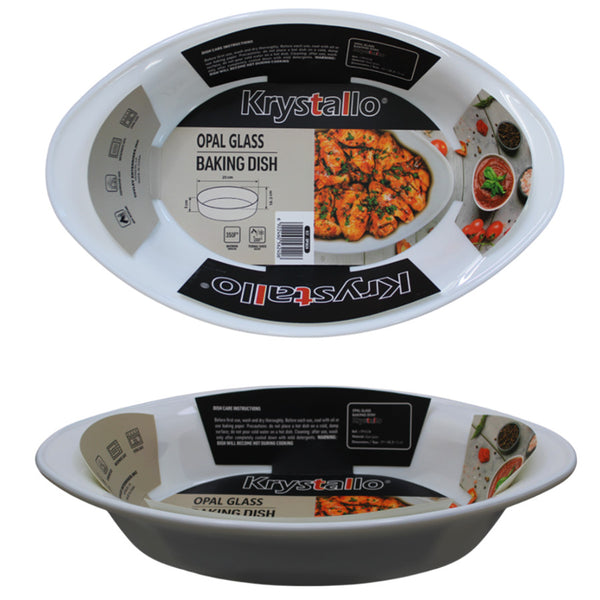 OP5621 - Opal Glass Oval Baking Dish-12.6 In