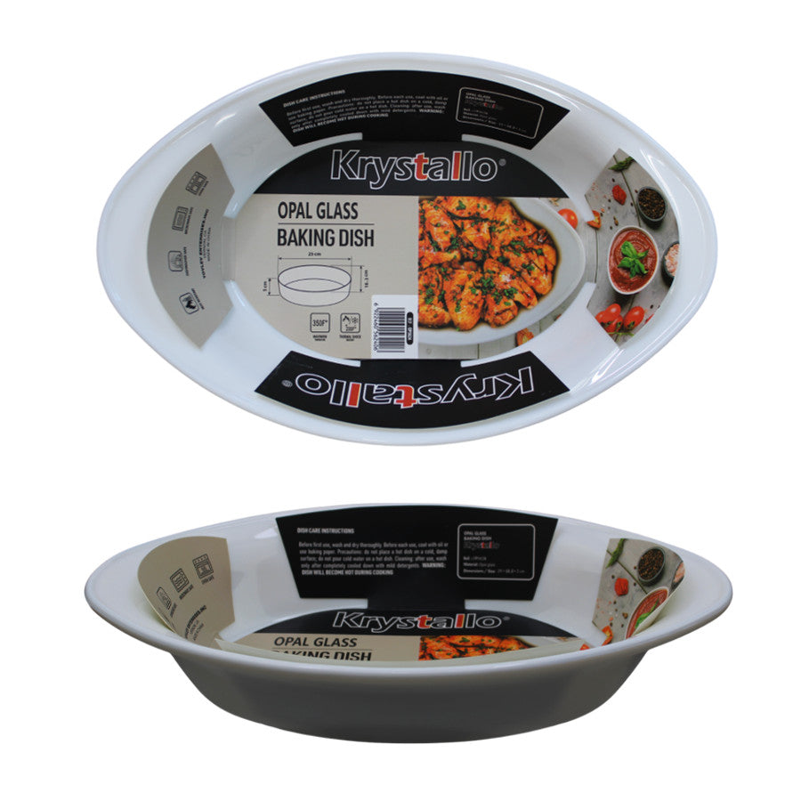 OP5624 - Oval Opal Glass Baking Dish- 11.5 In