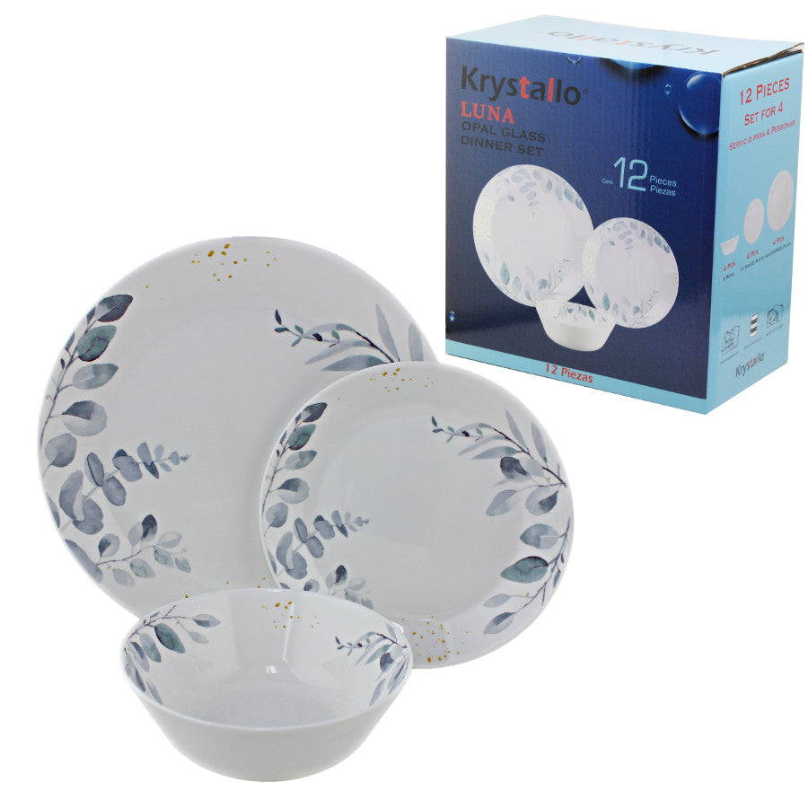 OP753 - Opal Glass 12Pc Set - Round Deco