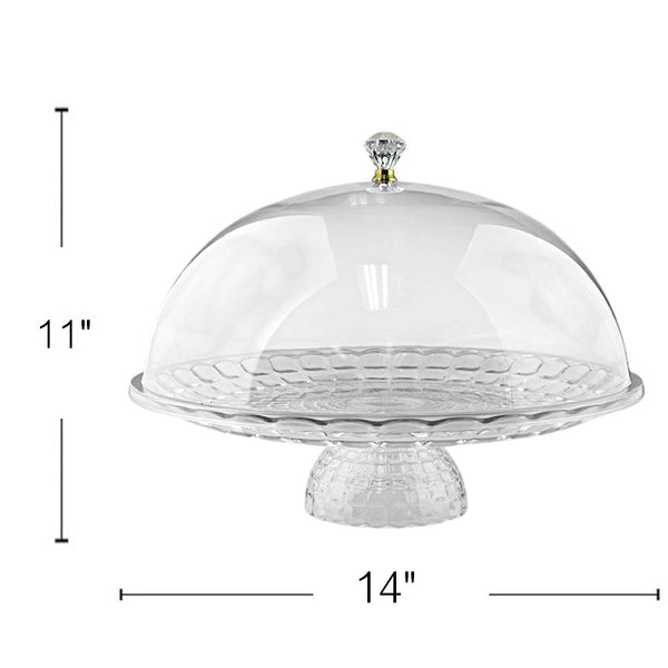 PL316 - Plastic Cakestand With Dome 14X11In