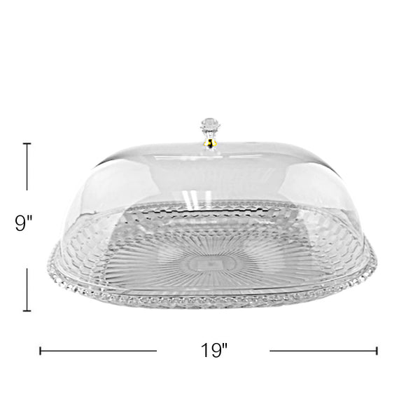 PL321 - Plastic Cake Plate With Dome 19X9In