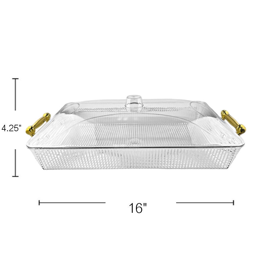 PL326 - Plastic Tray With Lid 16X4.25In