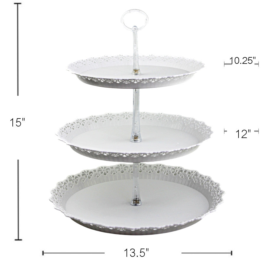 PL575 - White Cakestand- 3 Tier