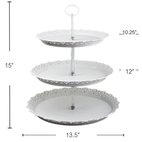 PL575 - White Cakestand- 3 Tier