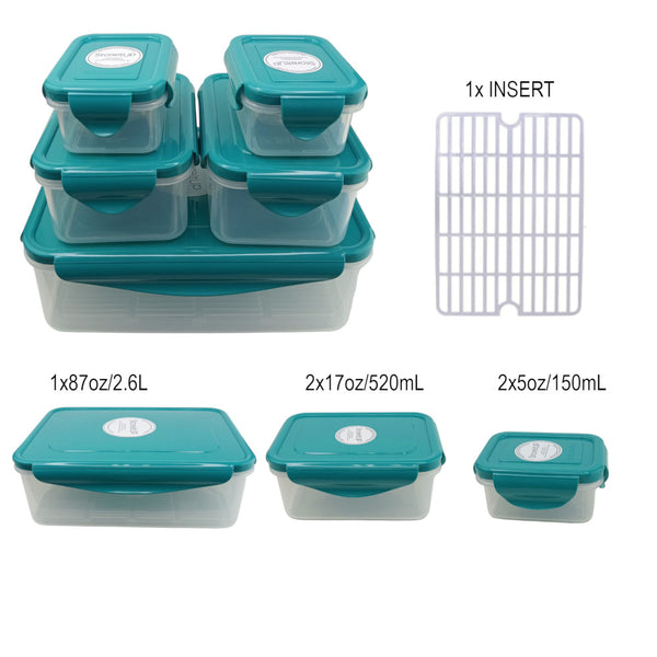 SIU101B - 5 Pc Rectangle Storage Set-Blue