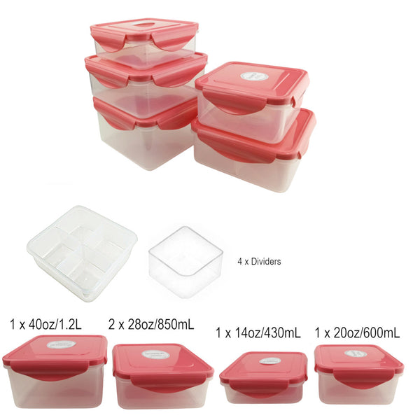 SIU103P - 5 Pc Square Storage Set-Pink