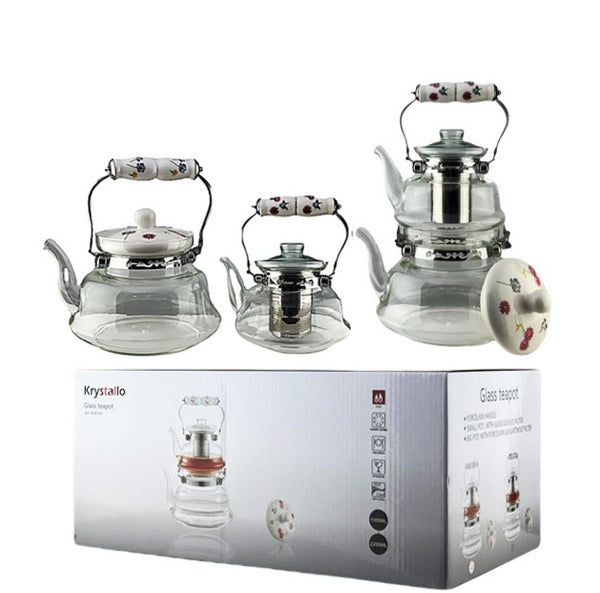 TLC497 - Glass Teapot & Tea Kettle Set