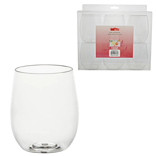 DP356 - Stemless Wine Glass 6 Pc Set-12 Oz