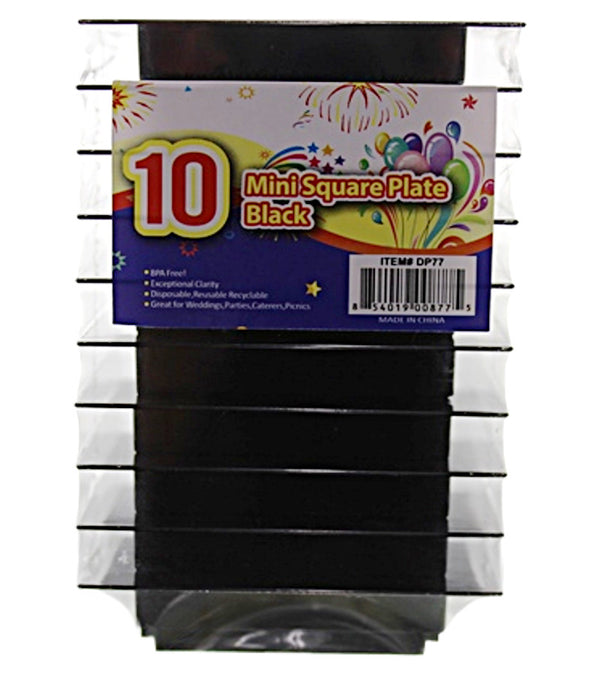 DP77 - 10 pc Mini Square Plates-Black