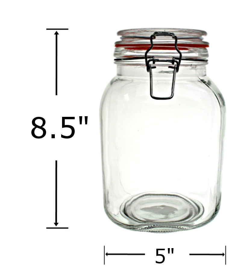 GJ1345 - Glass Jar with Clip 2L