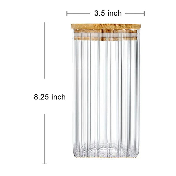GJ430 - Borosilicate Jar Bamboo Top-Round 1 L