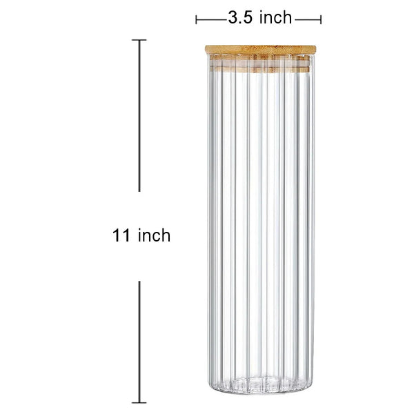 GJ431 - Borosilicate Jar Bamboo Top-Round 1.4 L