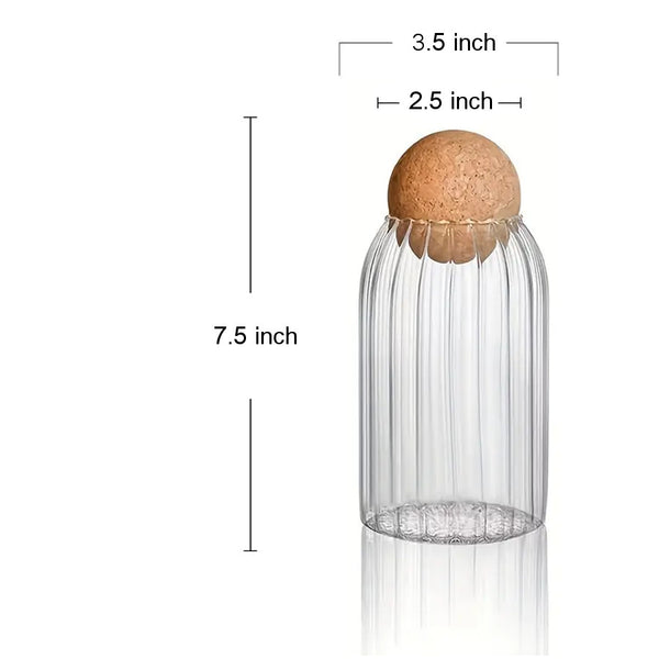 GJ432 - Borosilicate Jar Cork Top-600 Ml
