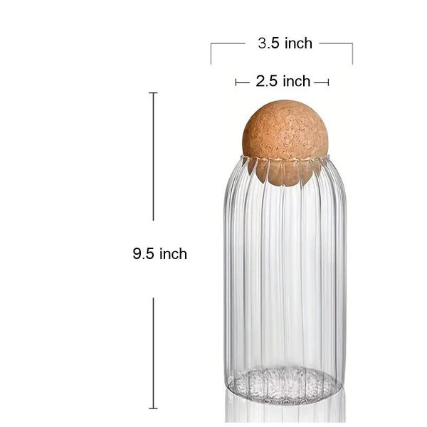 GJ433 - Borosilicate Jar Cork Top-900 Ml