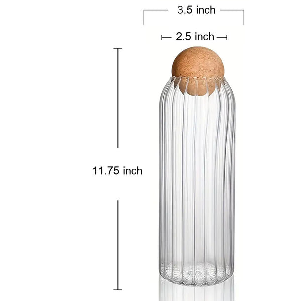 GJ434 - Borosilicate Jar Cork Top- 1.2 Liter