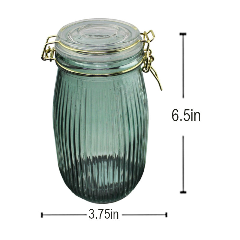 GJ463 - Green Jar Golden Latch-1 Liter